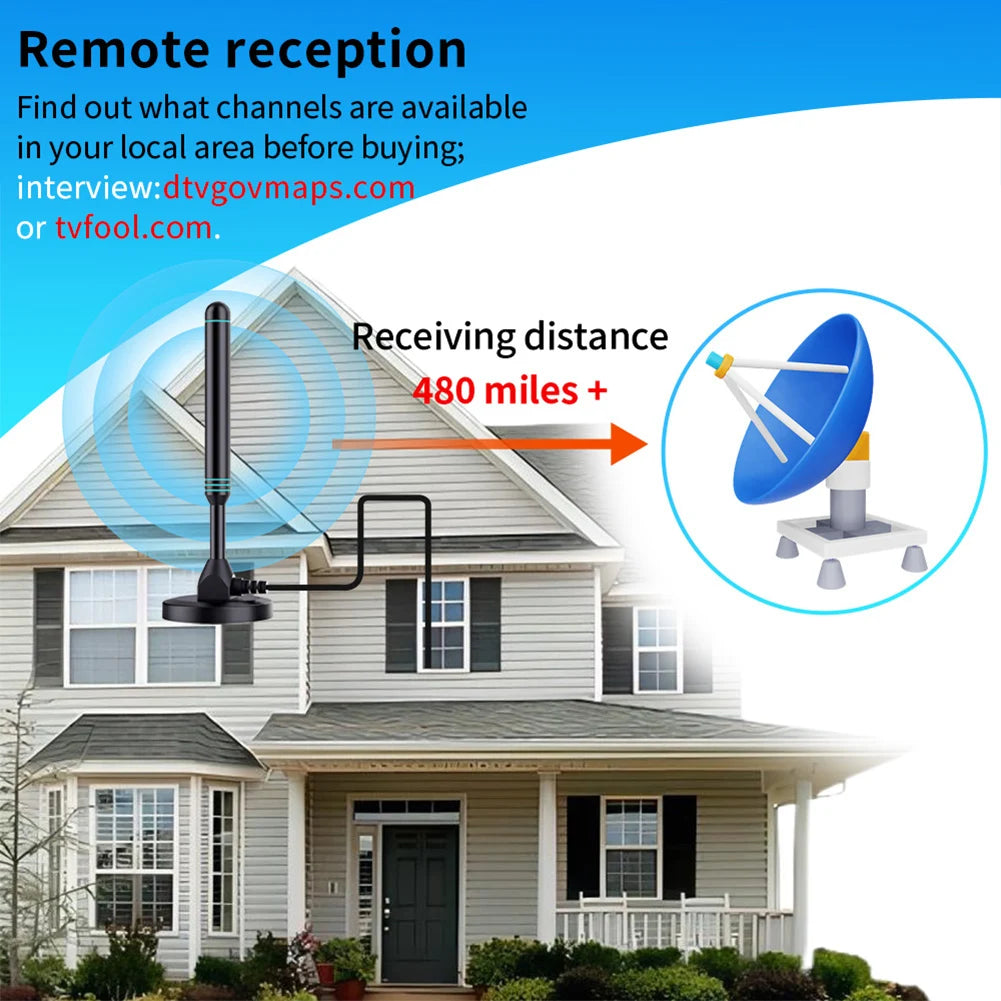 4K/1080P - HD DIGITAL TV ANTENNA W/SIGNAL BOOSTER AMPLIFIER