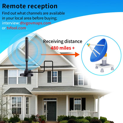 4K/1080P - HD DIGITAL TV ANTENNA W/SIGNAL BOOSTER AMPLIFIER