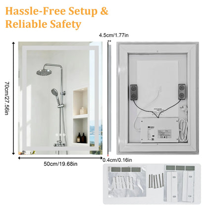 19.68-Inches/23.62-Inches/39.37-Inches/47.24-Inches - LED Bathroom Make-Up Vanity Mirror W/Bluetooth Speaker