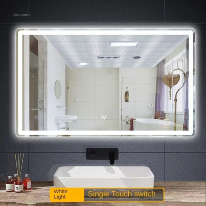 LED LIT - LUXURY WALL-MOUNTED TOUCH SCREEN BATHROOM MIRROR