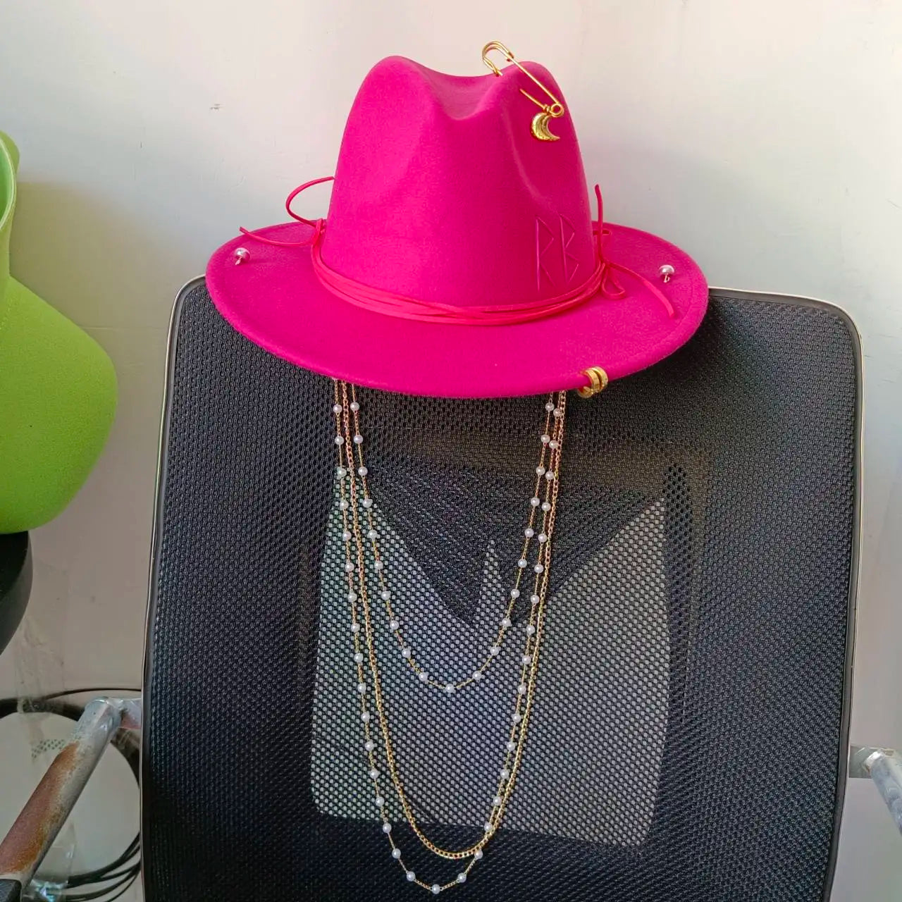 Beach Hat Punk Pearl Chain Crown Sun Hat
