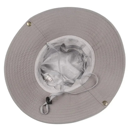 Summer Men Bucket Hat Outdoor UV Protection Wide Brim Panama Safari Hunting Hiking Hat Mesh Fisherman Hat Beach Cap 2035
