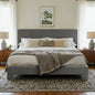 55 7/16in x 59in x 734.8in - SOFT LINEN UPHOLSTERED BED FRAME W/ADJUSTABLE HEADBOARD
