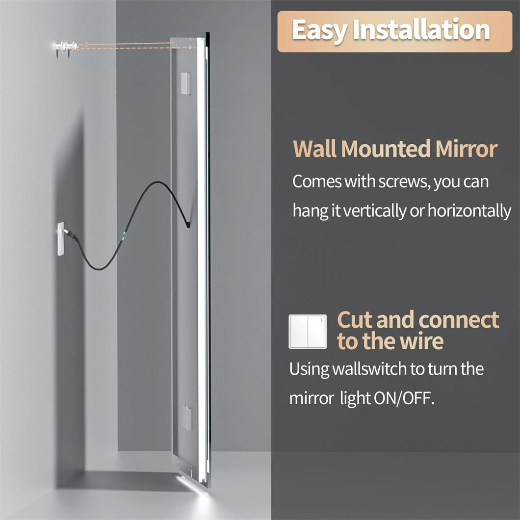 SMART LED XXL BATHROOM VANITY MIRROR W/BLUETOOTH