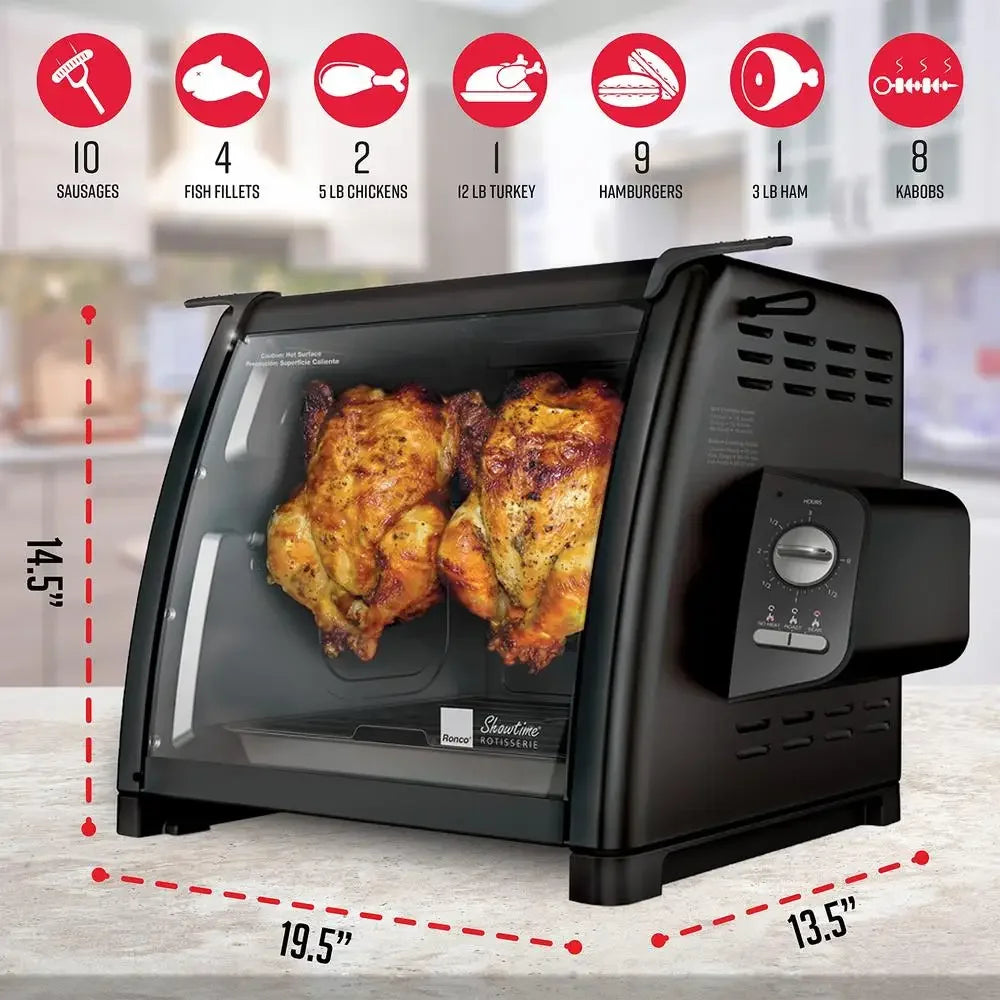 LARGE CAPACITY ROTISSERIE OVEN-COOKING FUNCTIONS W/3 COOKING FUNCTIONS
