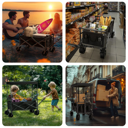 DOUBLE LAYER PORTABLE ROTATING WHEEL CAMPING/UTILITY CART
