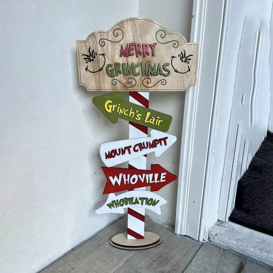 9.84in - CUTE WOODEN TABLETOP CHRISTMAS SIGN DECORATIONS