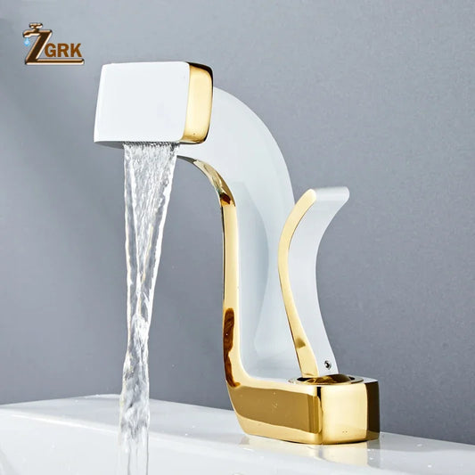 LUXURIOUS BATHROOM WATERFALL FAUCET GOLD, BLACK, CHROME