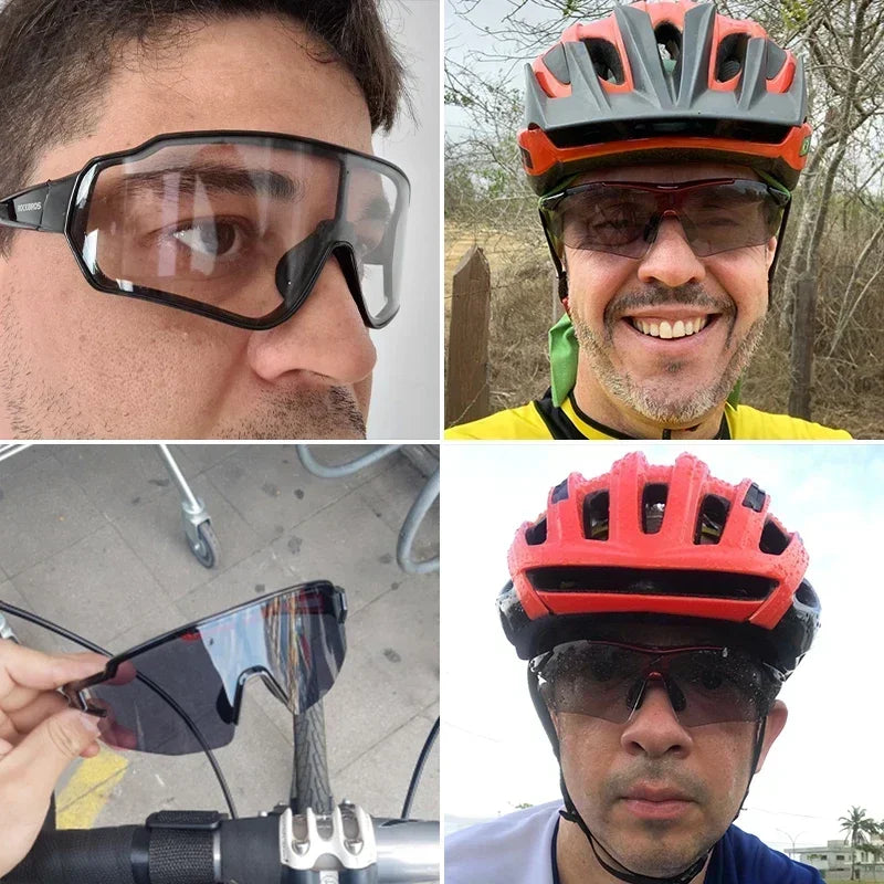 PHOTOCHROMIC UNISEX ROAD RACING CYCLING SUNGLASSES EYEWEAR