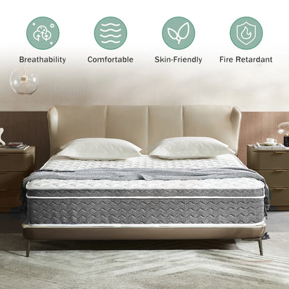 10in/12in/14in - QUEEN SIZE HYBRID MEDIUM, MOTION ISOLATION MATTRESS-IN0-A-BOX