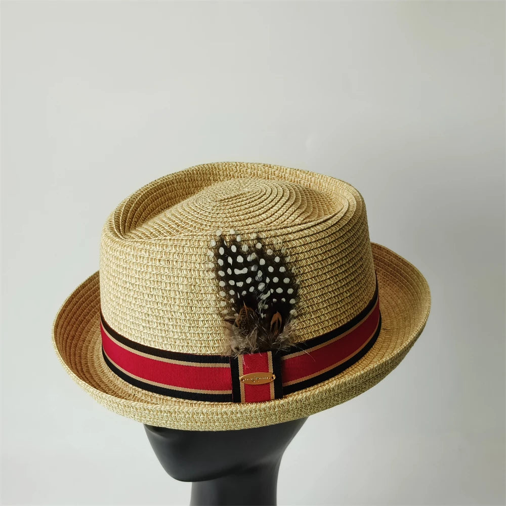 Vintage British Trilby Straw Hat Summer Fedora