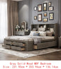 8-DRAWERS - KING SIZE PLATFORM BED W/STORAGE HEADBOARD