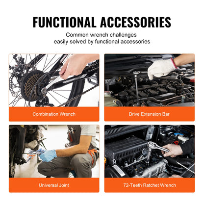 450-Pcs - MECHANICS TOOL SET, INCLUDES 1/4", 3/8", 1/2" DRIVE SOCKET SETS