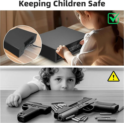 BIOMETRIC QUICK ENTRY GUN SAFE BOXES CLOCK