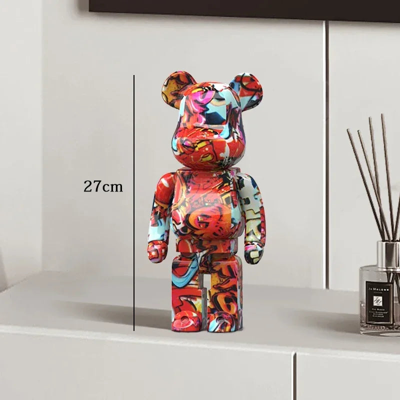 27cm - Graffiti Bear Resin Statue/Ornaments, Bear Decor