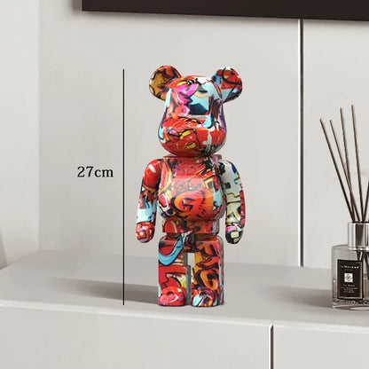 27cm - Graffiti Bear Resin Statue/Ornaments, Bear Decor