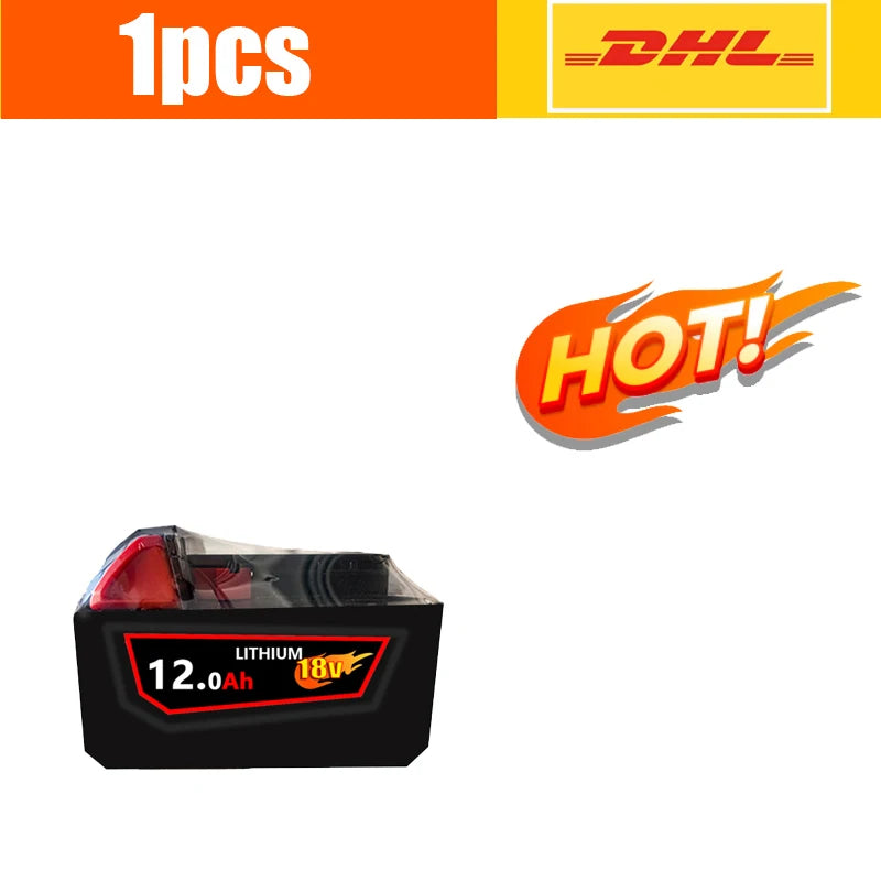 18V, 12.0Ah -M18-HB3 Replacement Battery High Energy for  Original Milwaukee M12-18FC Charger 48-11-1815