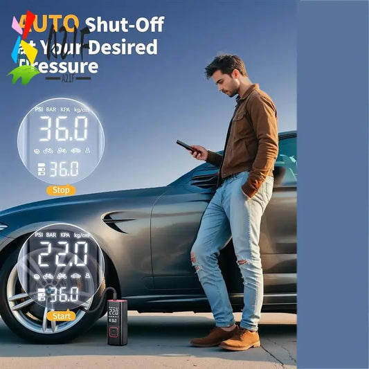 150 psi - CORDLESS PORTABLE AIR COMPRESSOR TIRE INFLATOR