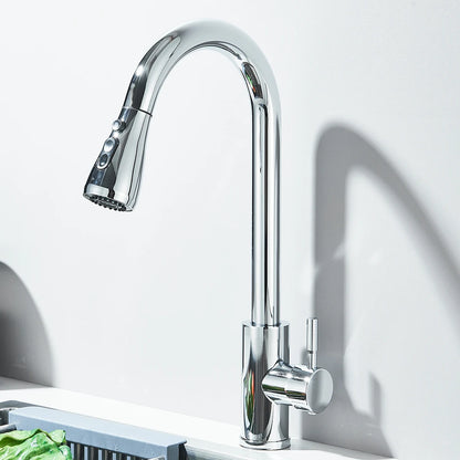 SINGLE-HANDLE BRUSHED NICKEL KITCHEN SINK FAUCET