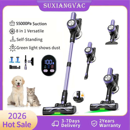 50Watts/55KPA - Cordless Handheld Vacuum Cleaner, 60-Minute Battery Capacity