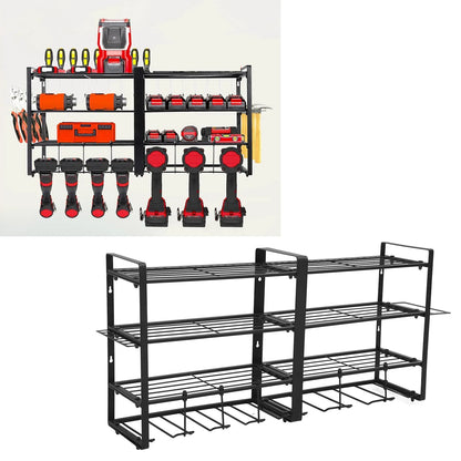 4-TIER - WALL MOUNTED POWER TOOL STORAGE ORGANIZER