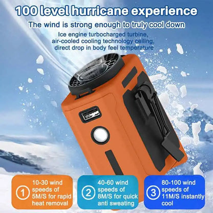 10,000mAh - PORTABLE WAIST CLIP COOLING FAN W/POWER BANK