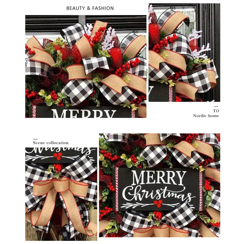 9.84in/14.96in/7.72in - CHRISTMAS HOLIDAY ART FRONT DOOR WREATHS