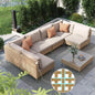 7pcs - PE RATTAN/WICKER PATIO FURNITURE CONVERSATION SECTIONAL SET