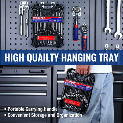 32pcs - SAE & METRIC COMBINATION WRENCH SET IN ORGANIZER