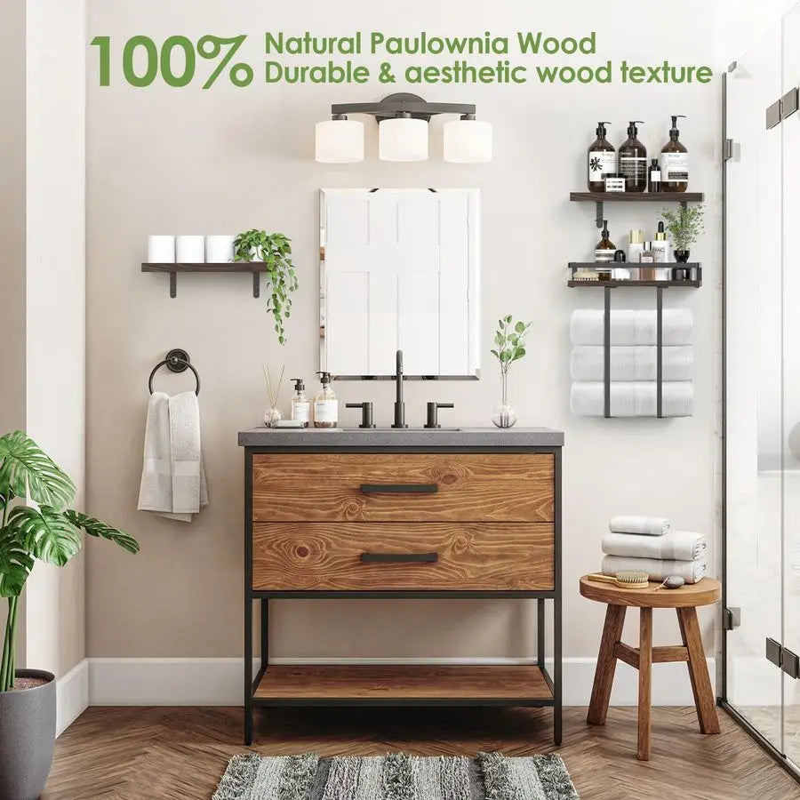 Wall Mounted Storage Racks, Bathroom Floating Shelves