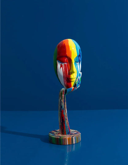 PAINTED COLORFUL ABSTRACT MASK DESKTOP DECORATION