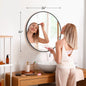 30in - LARGE ROUND TEMPERED GLASS FRAMED VANITY MIRROR