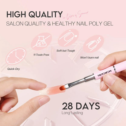 POLY GEL NAIL ENHANCEMENT STARTER KIT W/ UV light