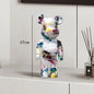 27cm - PAINTED GRAFFITI BEAR RESIN DESKTOP STATUE/ORNAMENTS