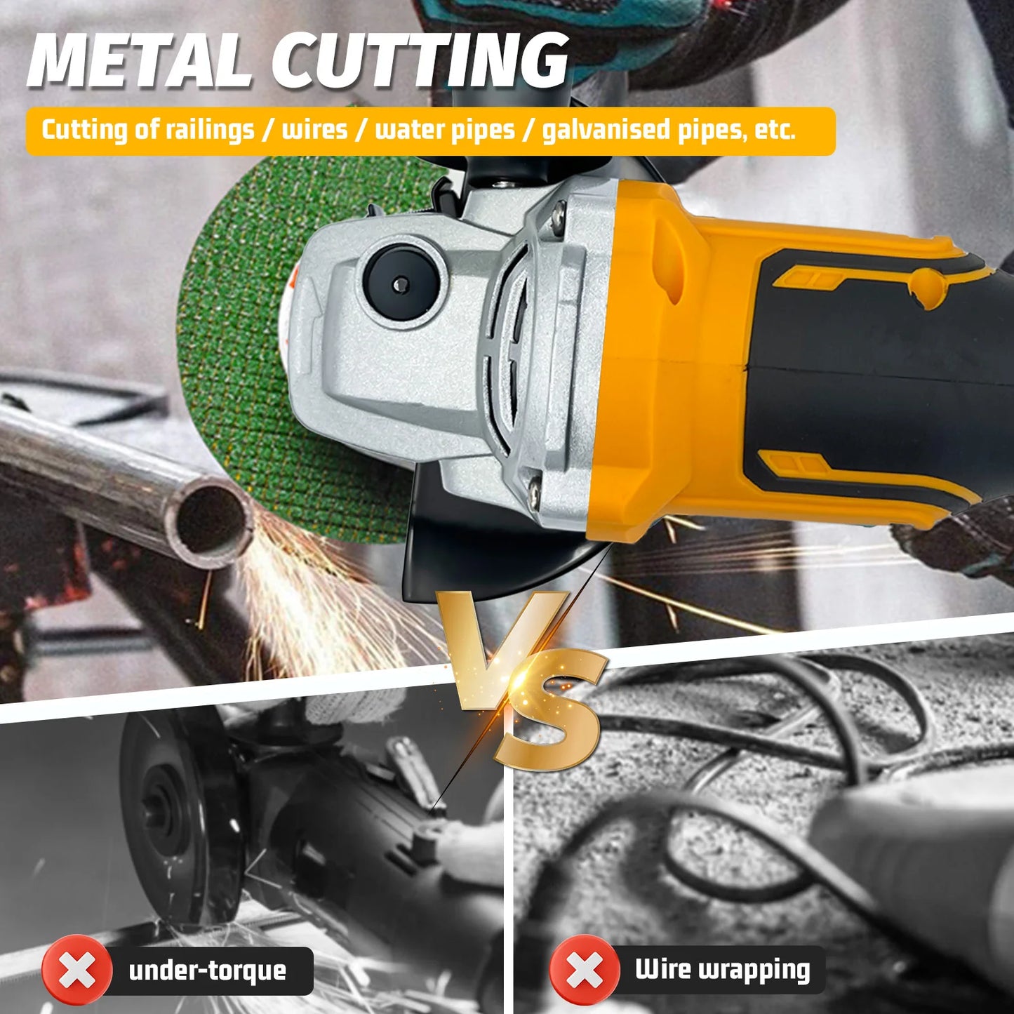 20V, 11,000 RPM -  RECHARGEABLE BATTERY OPERATED BRUSHLESS MOTOR ANGLE GRINDER
