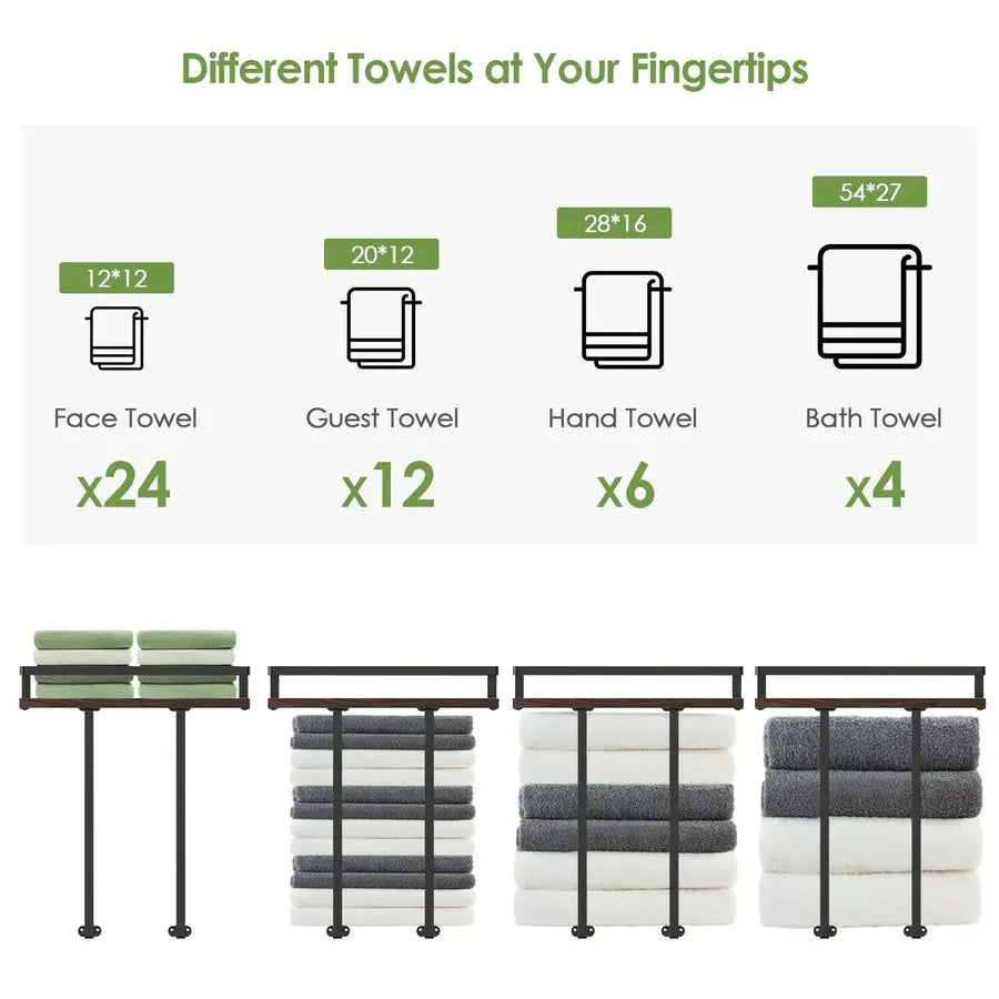Wall Mounted Storage Racks, Bathroom Floating Shelves