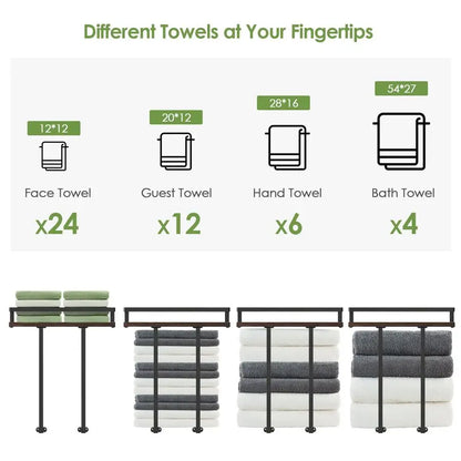 Wall Mounted Storage Racks, Bathroom Floating Shelves