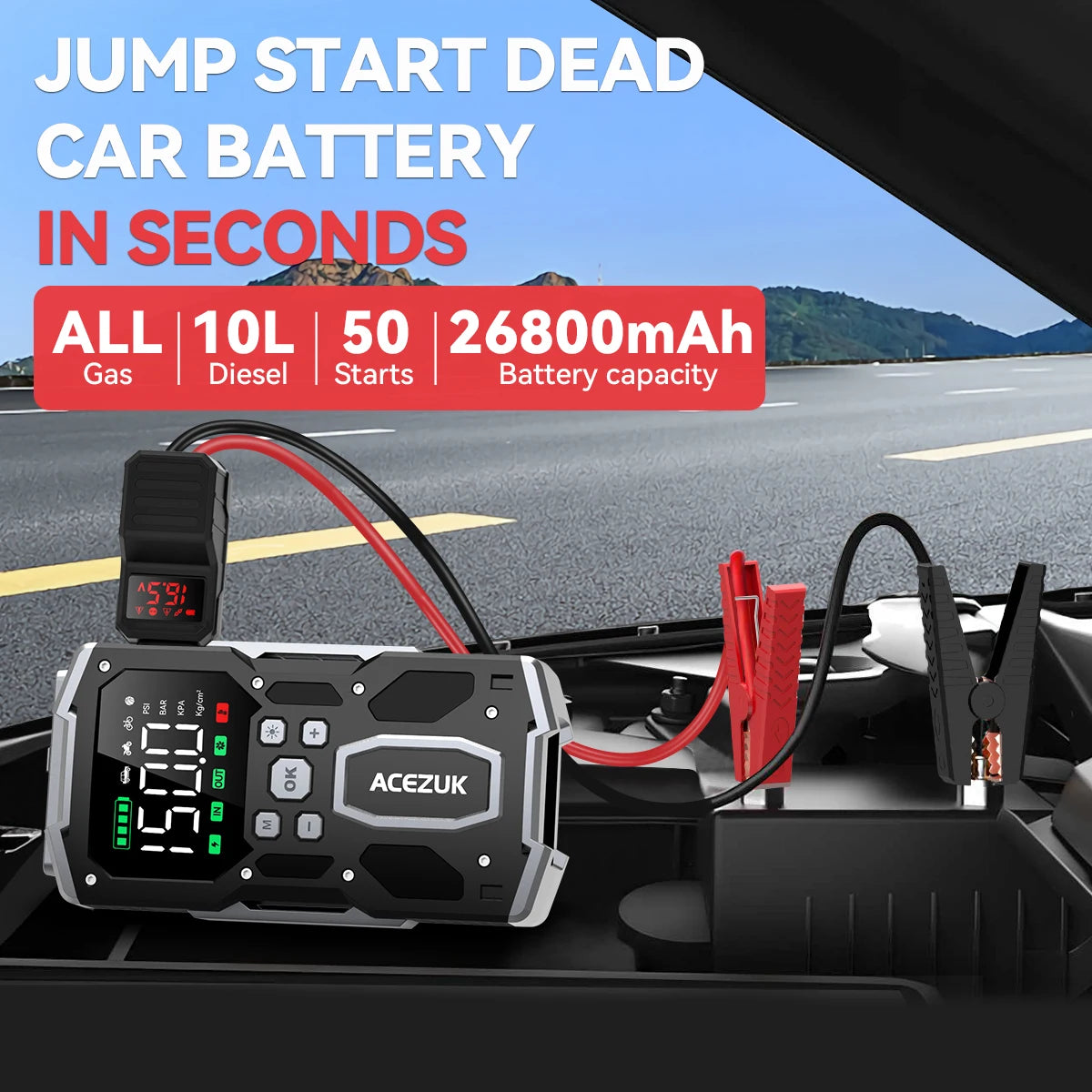 3000A/4000A/5000A - PORTABLE JUMP STARTER POWER BANK & AIR PUMP