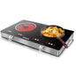 56cm, 240 Volts - Countertop Ceramic Electric Hob 2-Zones, 3200W Plug-in W/Safety Lock