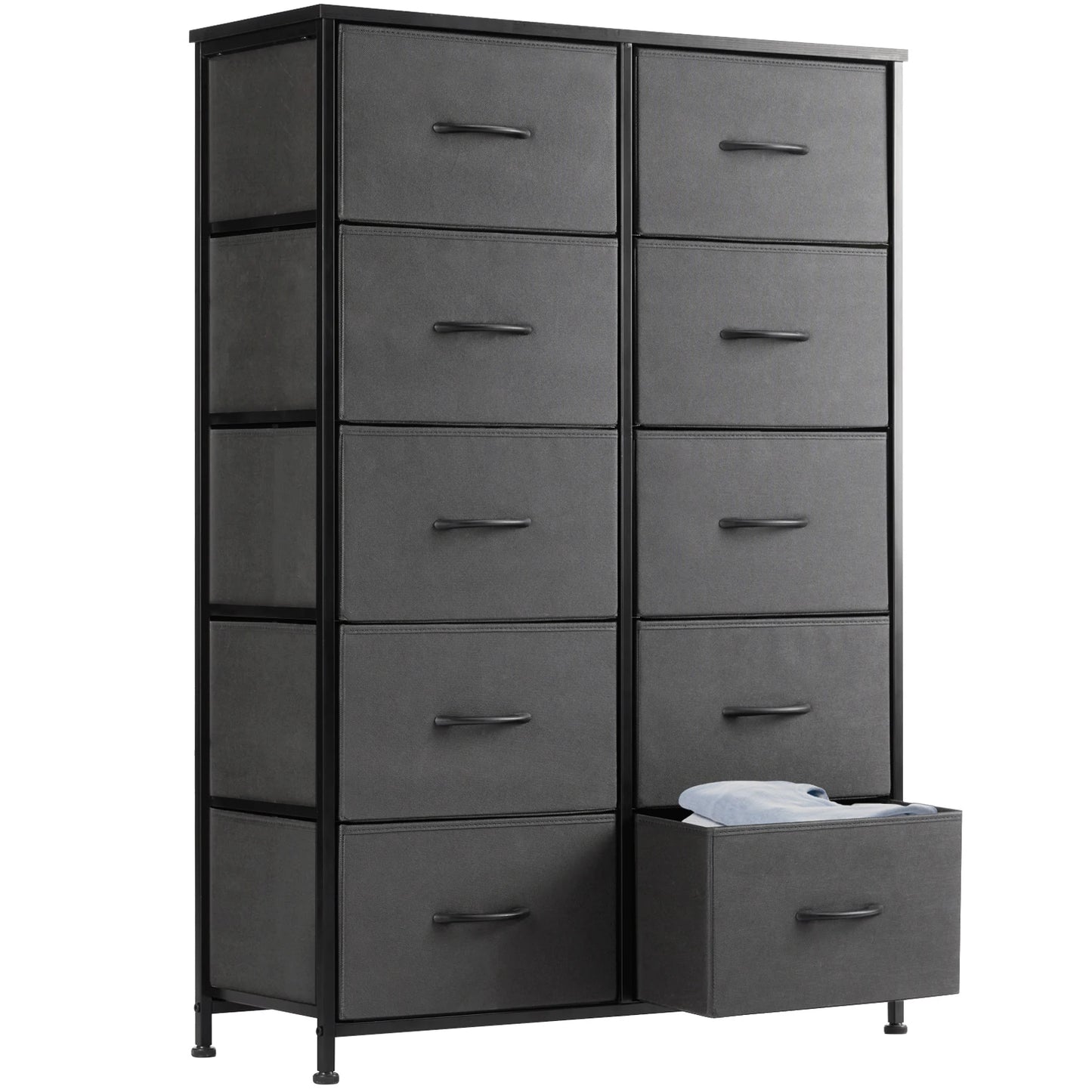 DRESSER/WARDROBE/BEDSIDE TABLE W/10-FABRIC DRAWERS