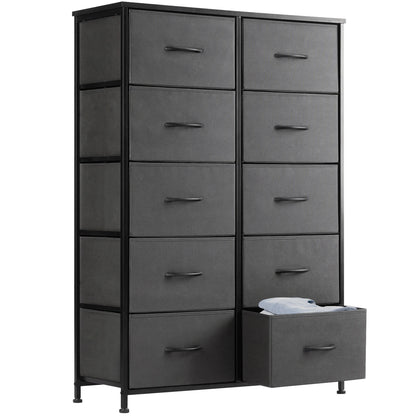 DRESSER/WARDROBE/BEDSIDE TABLE W/10-FABRIC DRAWERS