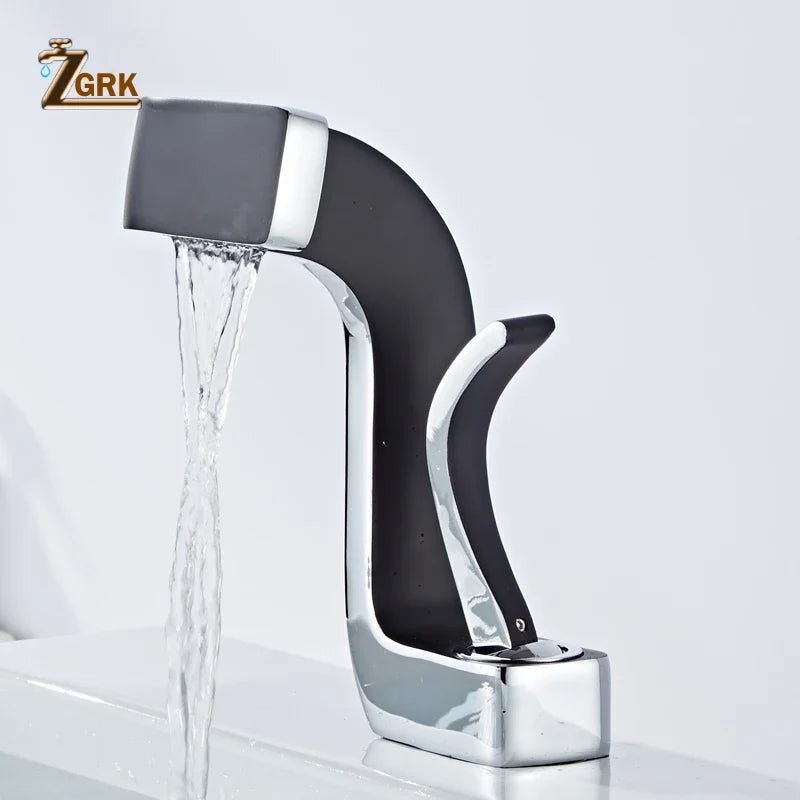 LUXURIOUS BATHROOM WATERFALL FAUCET GOLD, BLACK, CHROME