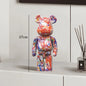 27cm - PAINTED GRAFFITI BEAR RESIN DESKTOP STATUE/ORNAMENTS