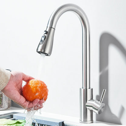 SINGLE-HANDLE BRUSHED NICKEL KITCHEN SINK FAUCET