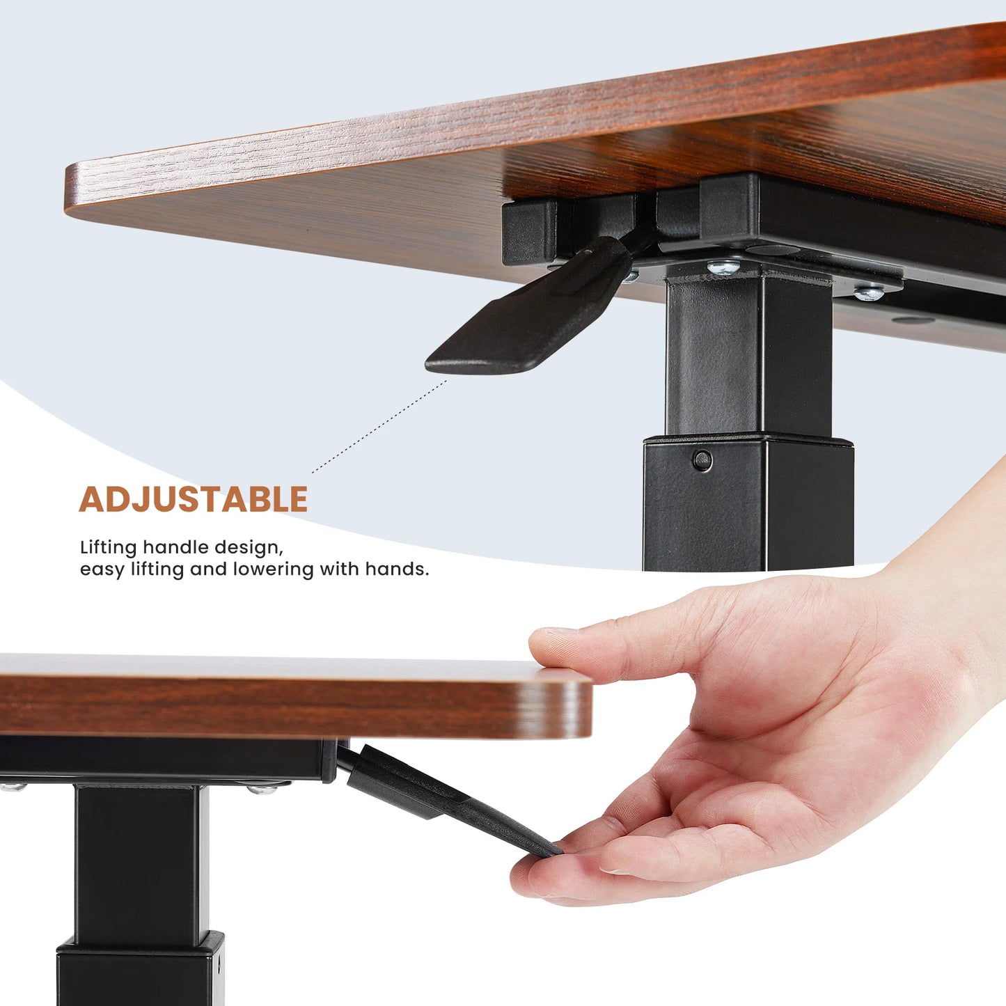 SOFA TABLE W/HIDDEN WHEELS & ADJUSTABLE HEIGHT