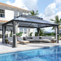 12-Foot x 16-Foot - POLYCARBONATE HARDTOP DOUBLE ROOF GAZEBO W/NETTING