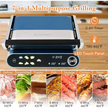 12,00W PANINI PRESS SANDWICH MAKER W/LED TOUCH PANEL