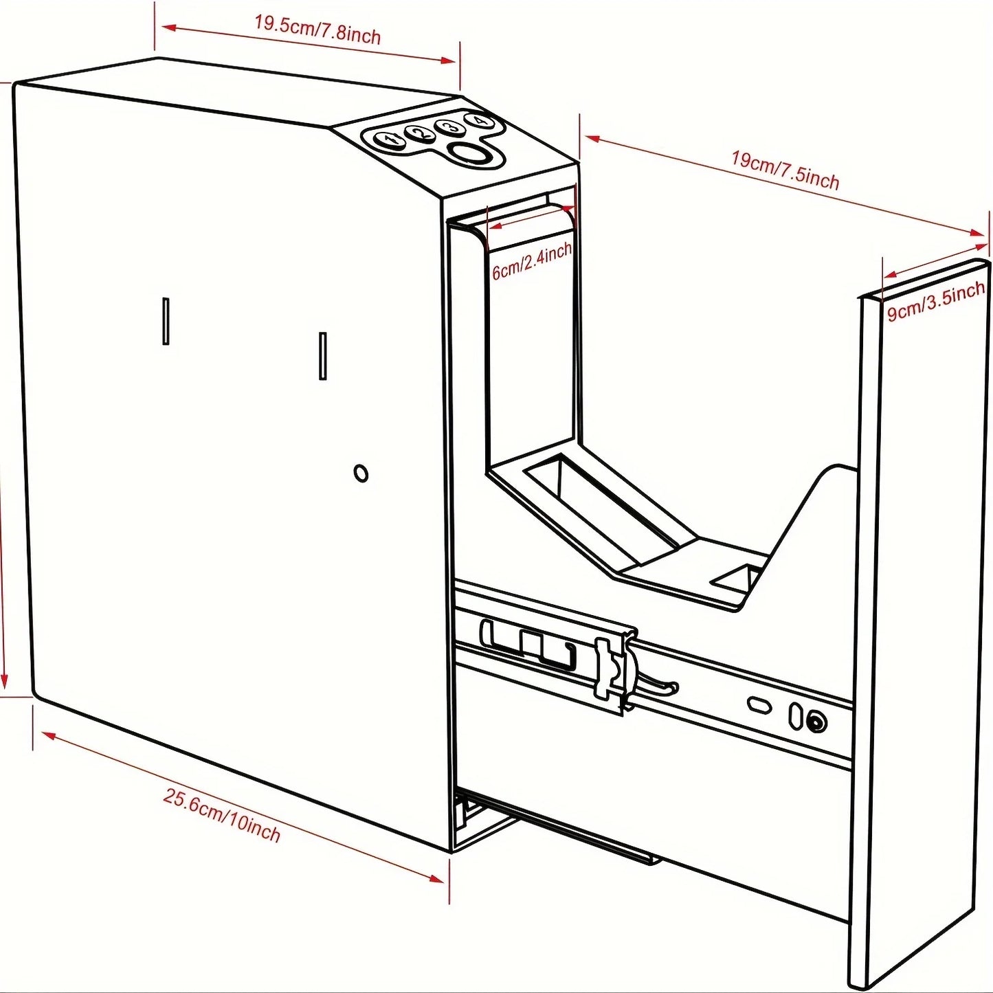 AUTOMATIC FINGERPRINT SLIDER HANDGUN SAFE, NIGHTSTANDS, DESK