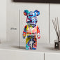 27cm - PAINTED GRAFFITI BEAR RESIN DESKTOP STATUE/ORNAMENTS