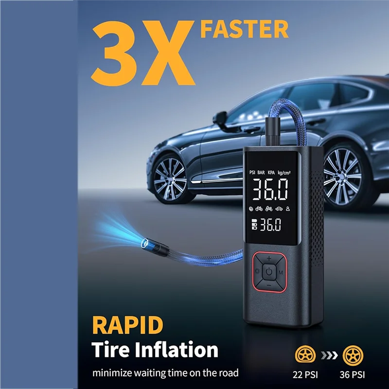 150 psi - CORDLESS PORTABLE AIR COMPRESSOR TIRE INFLATOR